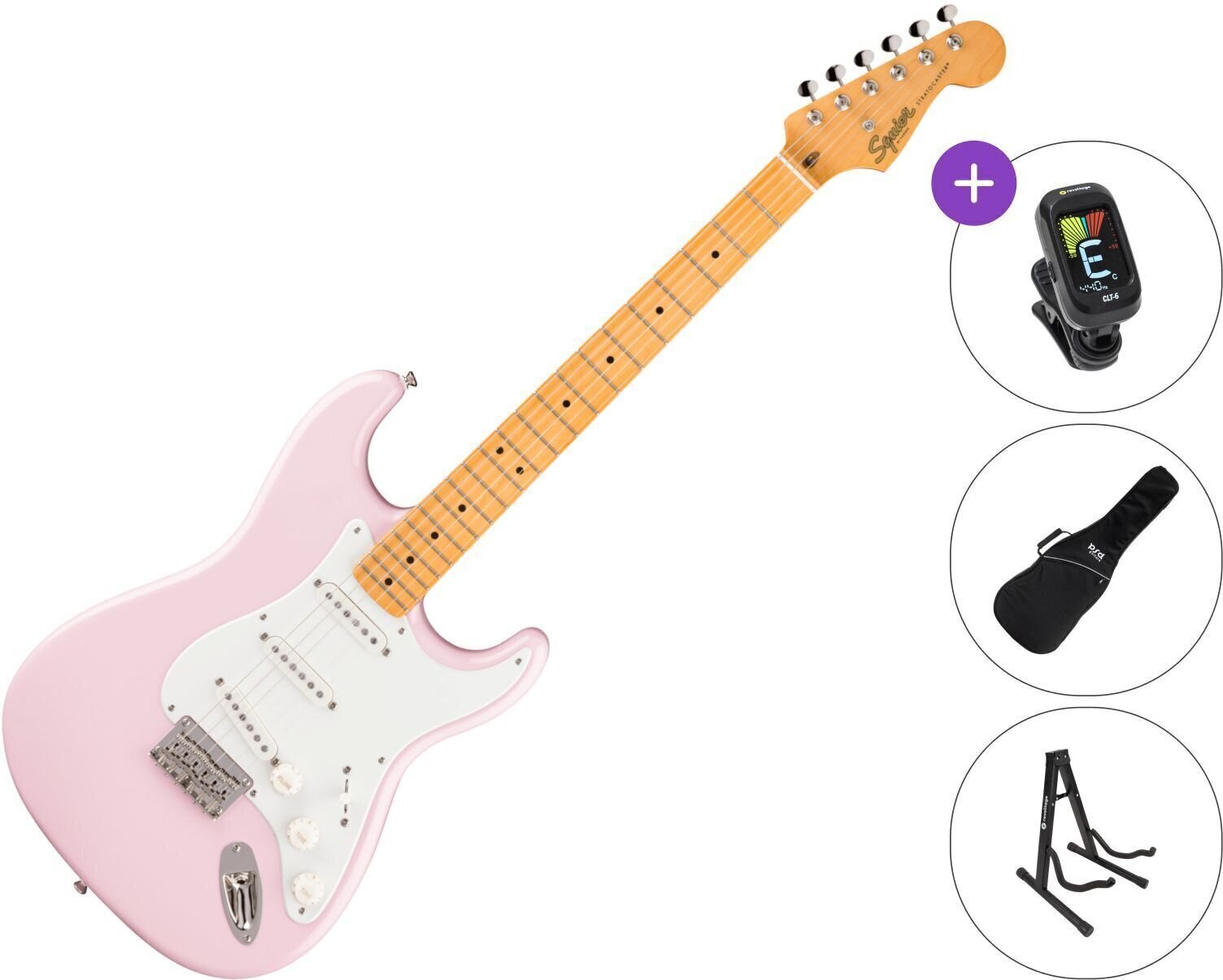 Chitară electrică Fender Squier Classic Vibe '50s Stratocaster HT MN SET Shell Pink Chitară electrică