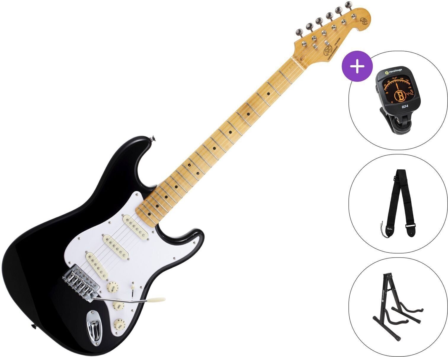 SX SST57+ SET Black Elektrická gitara