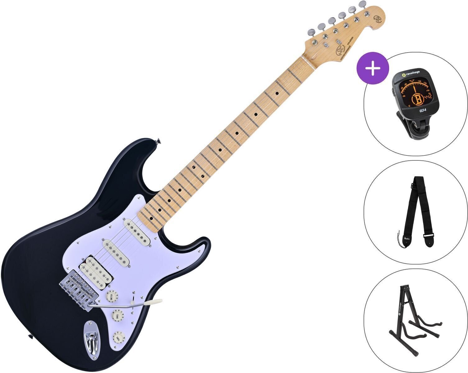 SX SST57+ /HSS SET Black Elektrická gitara