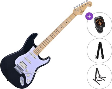 Elektrische gitaar SX SST57+ /HSS SET Black Elektrische gitaar - 1