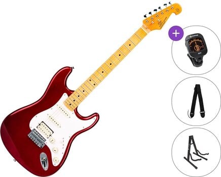 Electric guitar SX SST57+ /HSS SET Candy Apple Red Electric guitar - 1