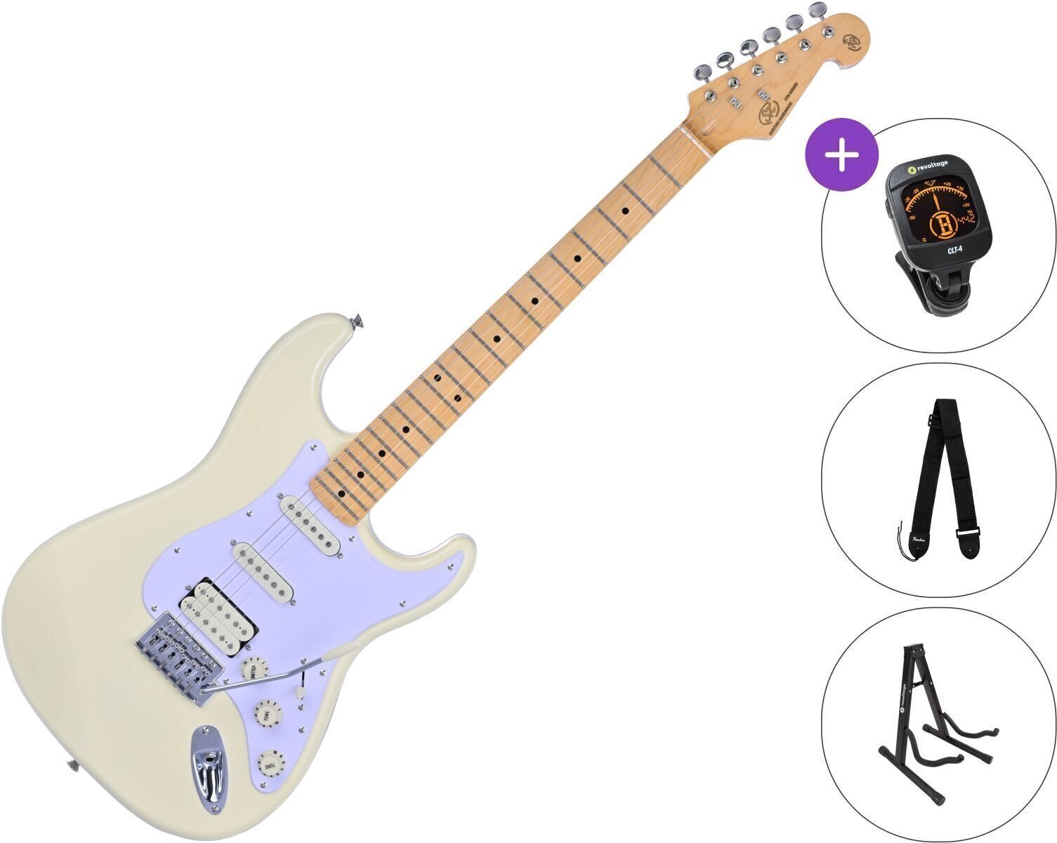 Guitarra eléctrica SX SST57+ /HSS SET Vintage White Guitarra eléctrica