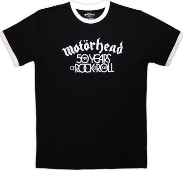 T-Shirt Motörhead 50 Years Text Lock Up Ringer Black L T-Shirt - 1