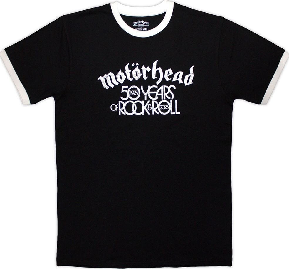 Košulja Motörhead 50 Years Text Lock Up Ringer Black 2XL Košulja
