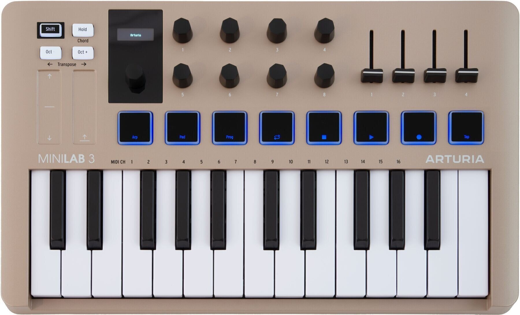 MIDI-Keyboard Arturia MiniLab 3 Champagne MIDI-Keyboard