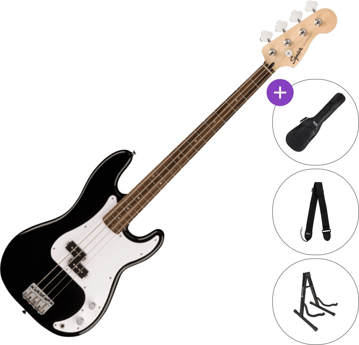 4 stygų bosinė gitara Fender Squier Sonic Precision Bass LRL Black SET