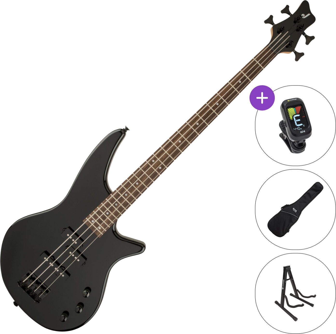 Basse électrique Jackson JS Series Spectra Bass JS2 IL SET Gloss Black Basse électrique