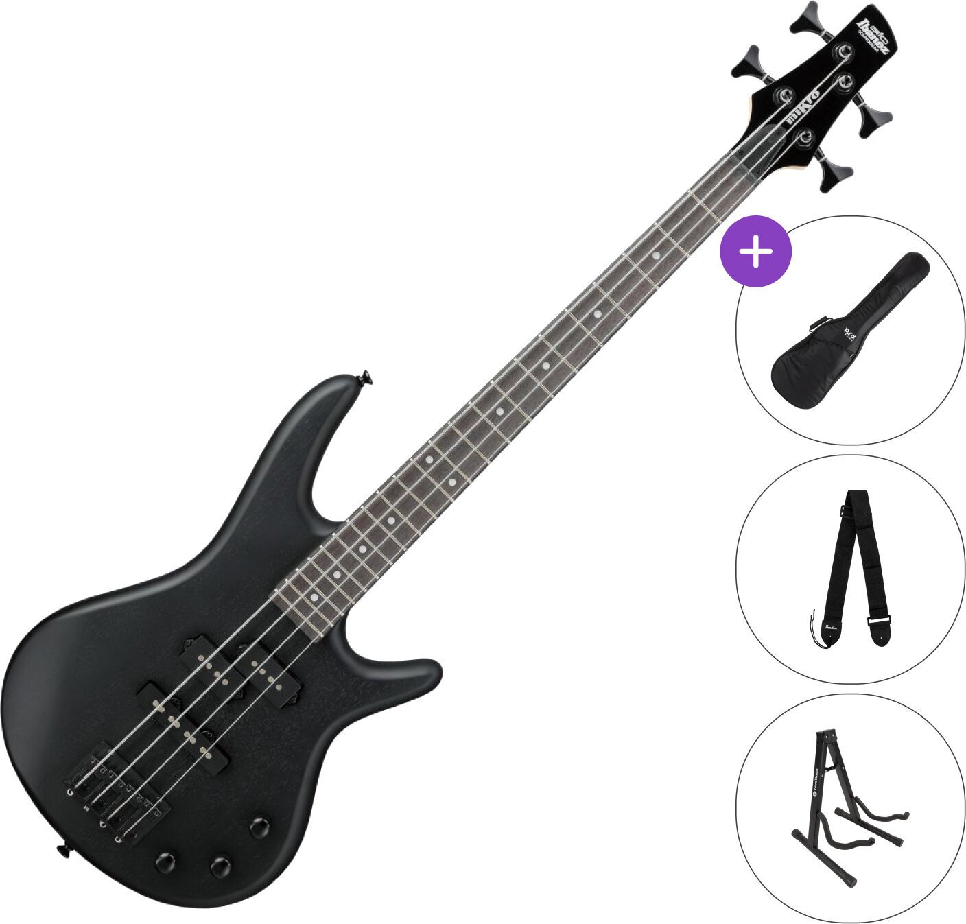 E-Bass Ibanez GSRM20B-WK SET Weathered Black E-Bass