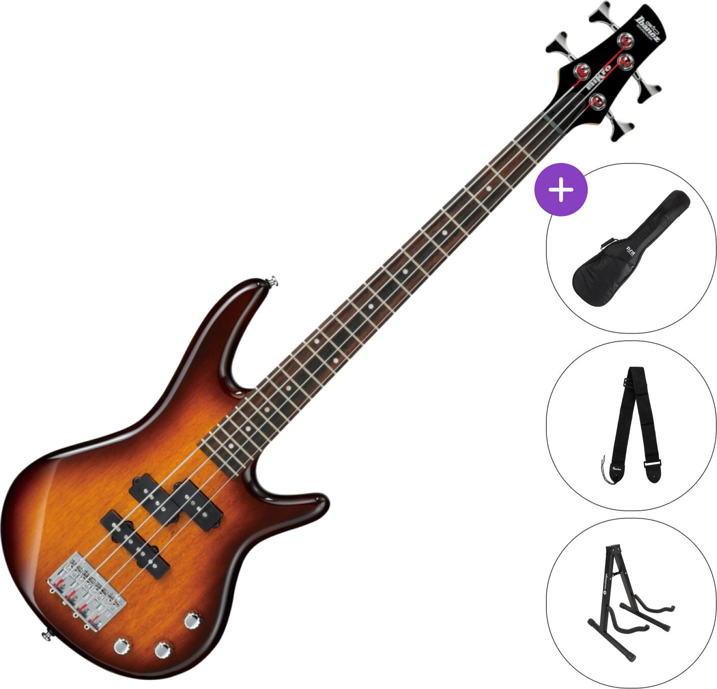 Bas electric Ibanez GSRM20-BS SET Brown Sunburst Bas electric