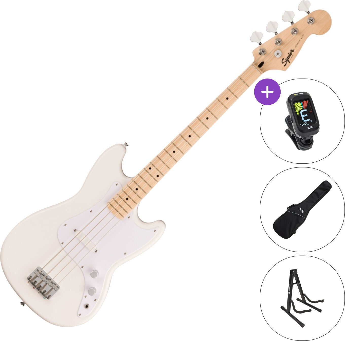 Basso Elettrico Fender Squier Sonic Bronco Bass MN SET Arctic White Basso Elettrico