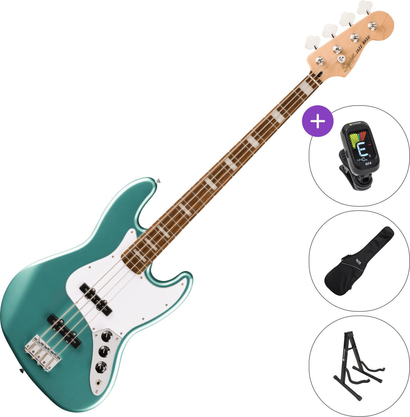 Elektrische basgitaar Fender Squier Affinity Series Active Jazz Bass LRL SET Mystic Sea Foam Green Elektrische basgitaar