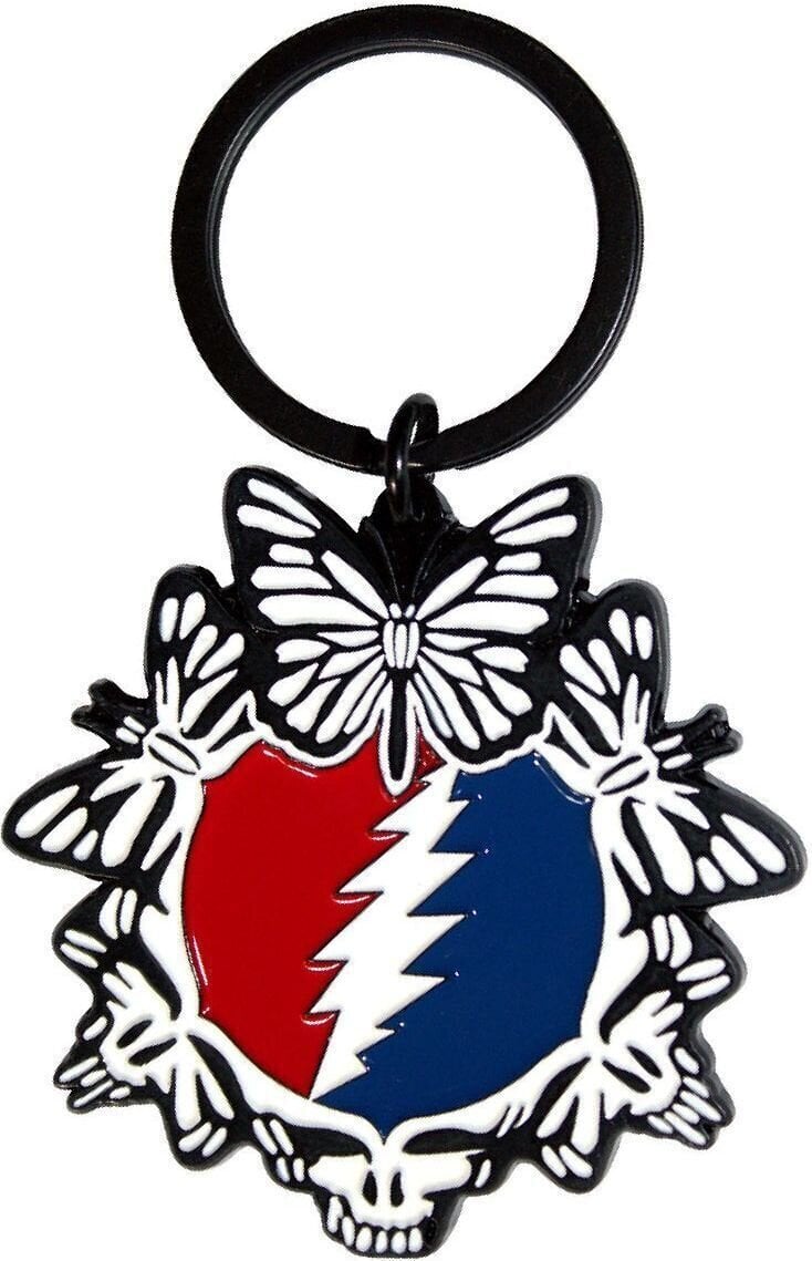 Music pendant Grateful Dead Steal Your Face Butterflies Key Chain