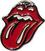 Aufnäher / Abzeichen The Rolling Stones Classic Tongue Silver Outline Abzeichen 20 x 24 mm
