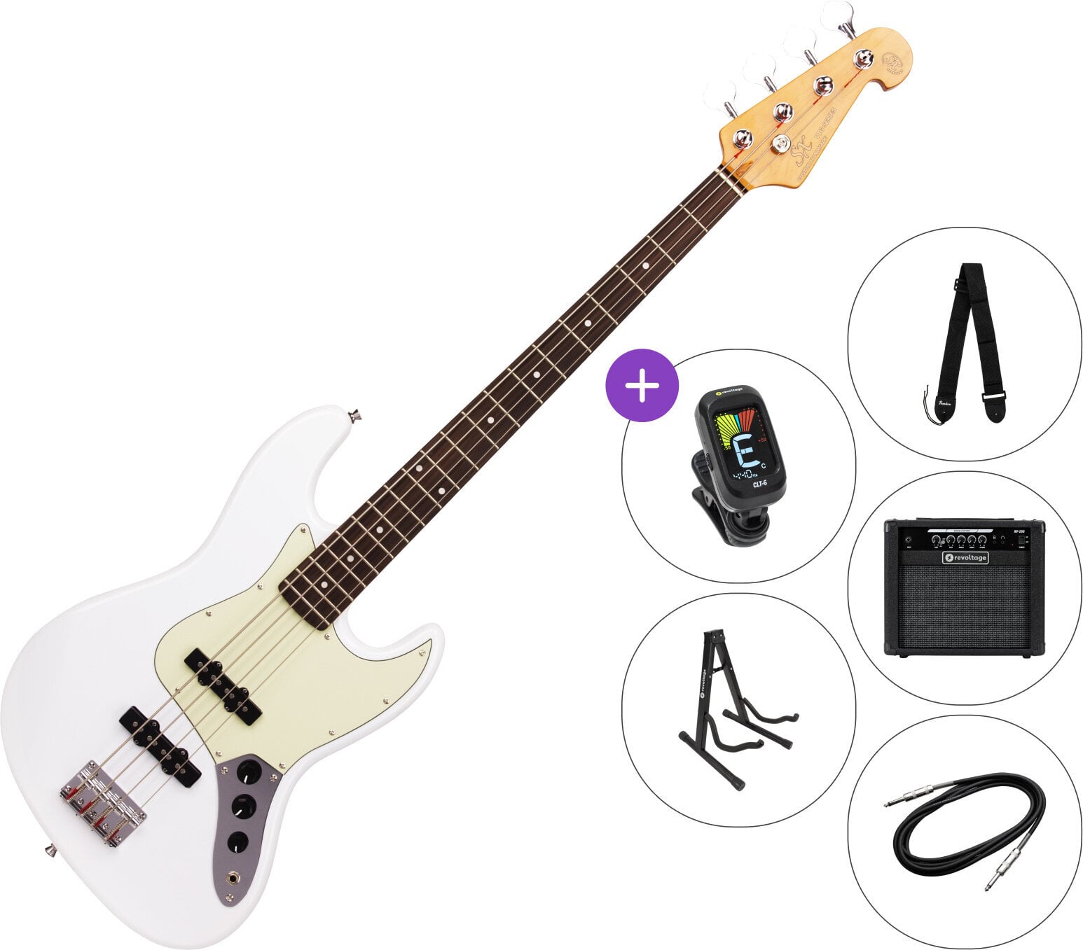 E-Bass SX SJB62 SET 2 Olympic White E-Bass