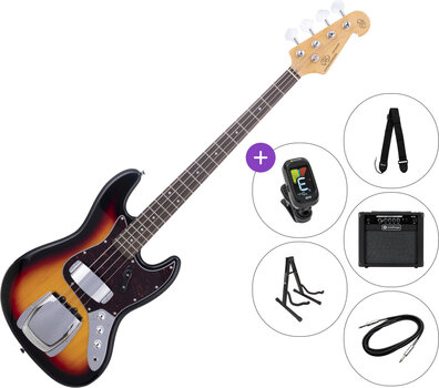 E-Bass SX SJB62C+ SET 2 3-Tone Sunburst E-Bass - 1