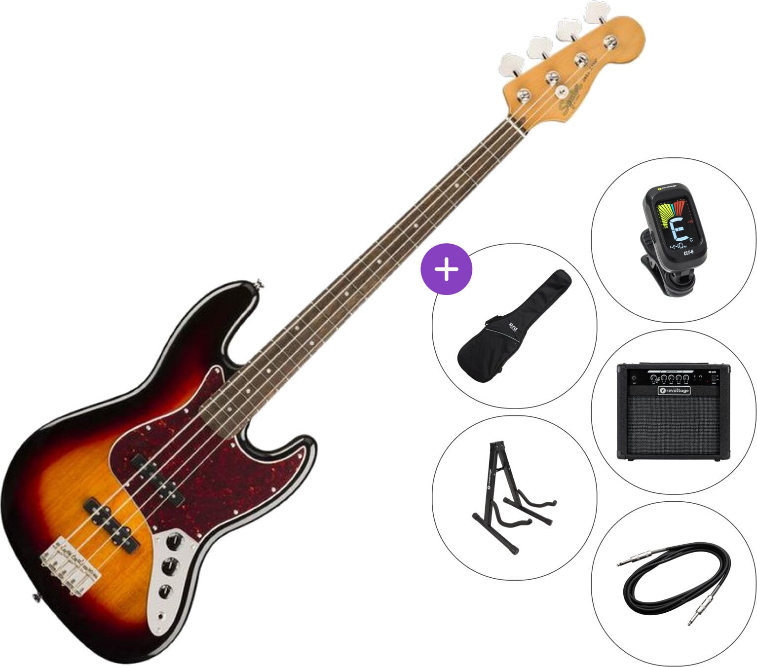 Električna bas kitara Fender Squier Classic Vibe '60s Jazz Bass IL SET 2 3-Color Sunburst Električna bas kitara