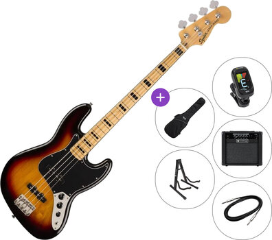 4-strenget basguitar Fender Squier Classic Vibe '70s Jazz Bass MN SET 2 3-Color Sunburst 4-strenget basguitar - 1