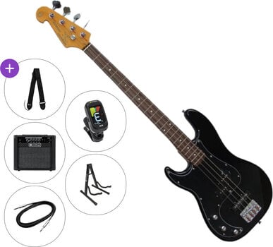 4-strenget basguitar SX SPJ62 LH SET 2 Black 4-strenget basguitar - 1