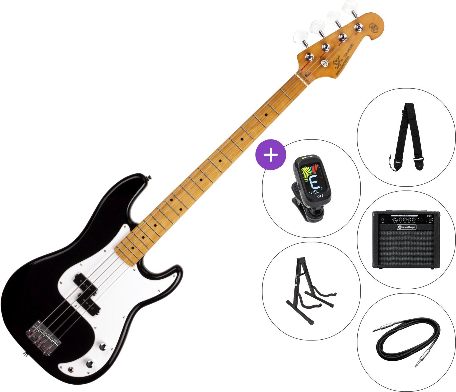 E-Bass SX SPB57+ SET 2 Black E-Bass