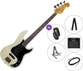 4-string Bassguitar SX SPJ62+ SET 2 Vintage White 4-string Bassguitar