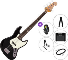 5-string Bassguitar SX SJB62+/5 SET 2 Black 5-string Bassguitar