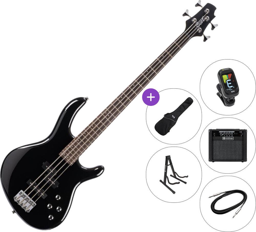 Bajo de 4 cuerdas Cort Action Bass Plus SET 2 Black Bajo de 4 cuerdas