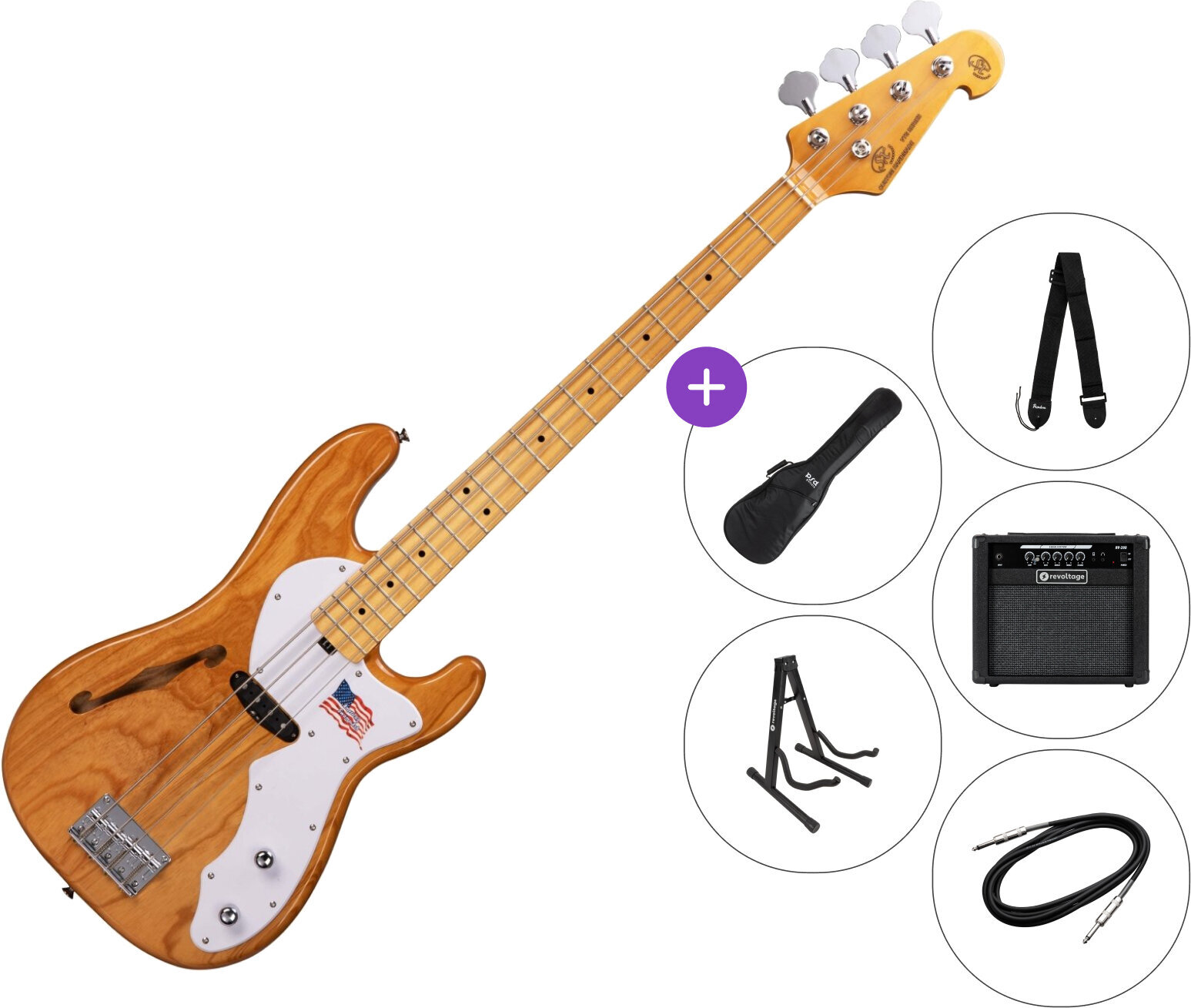 Električna bas gitara SX SBA2PH SET 2 Vintage Natural Električna bas gitara