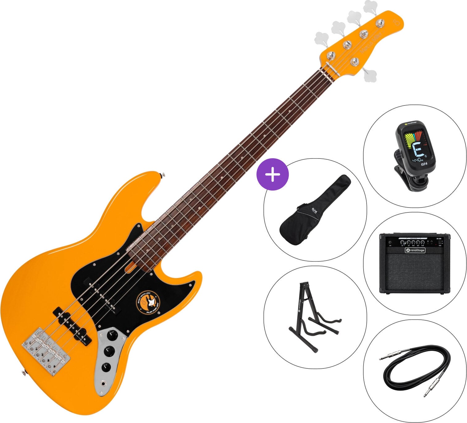 Bajo de 5 cuerdas Sire Marcus Miller V3P-5 SET 2 Orange Bajo de 5 cuerdas