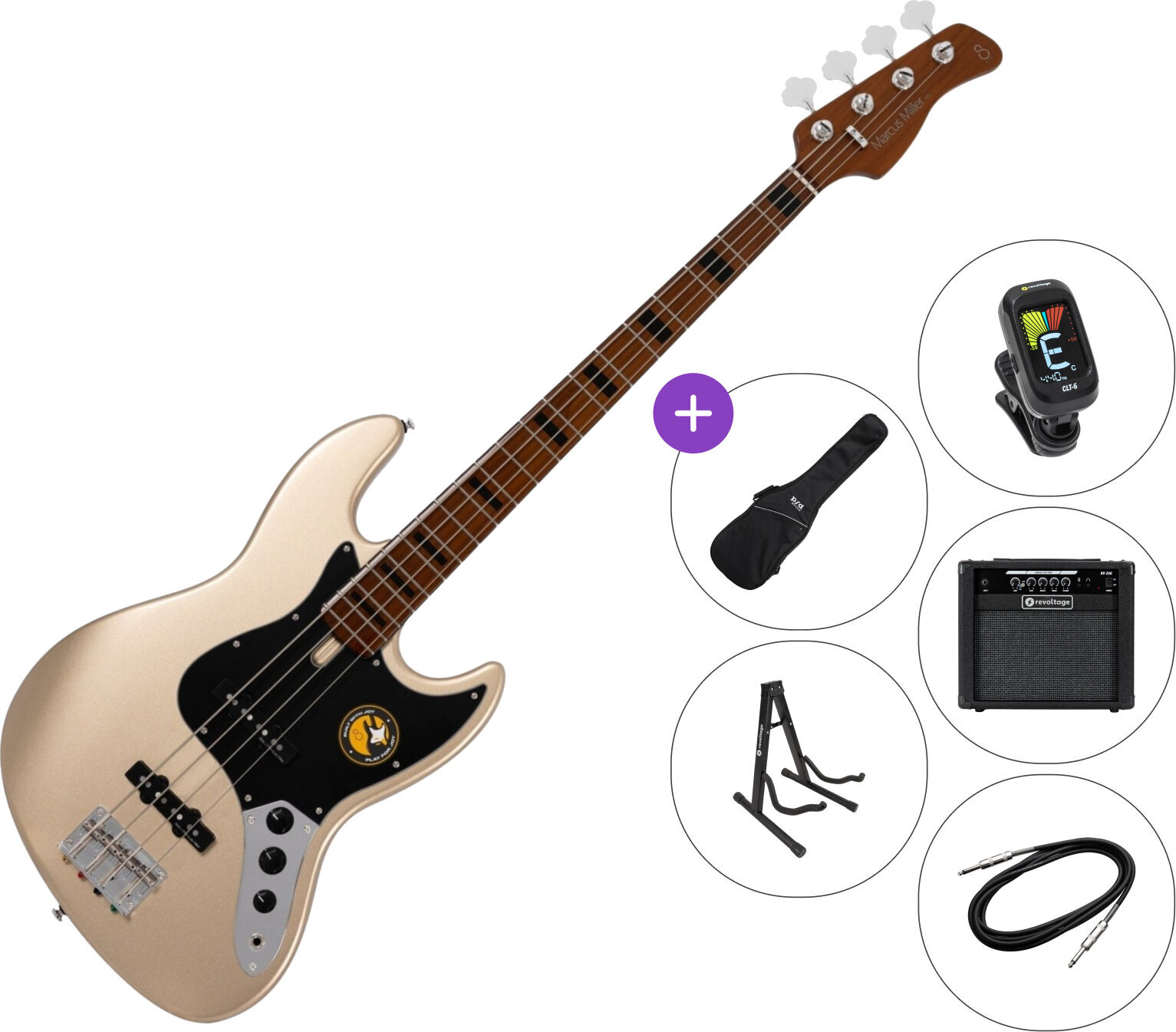 Električna bas kitara Sire Marcus Miller V5 Alder-4 SET 2 Champagne Gold Metallic Električna bas kitara