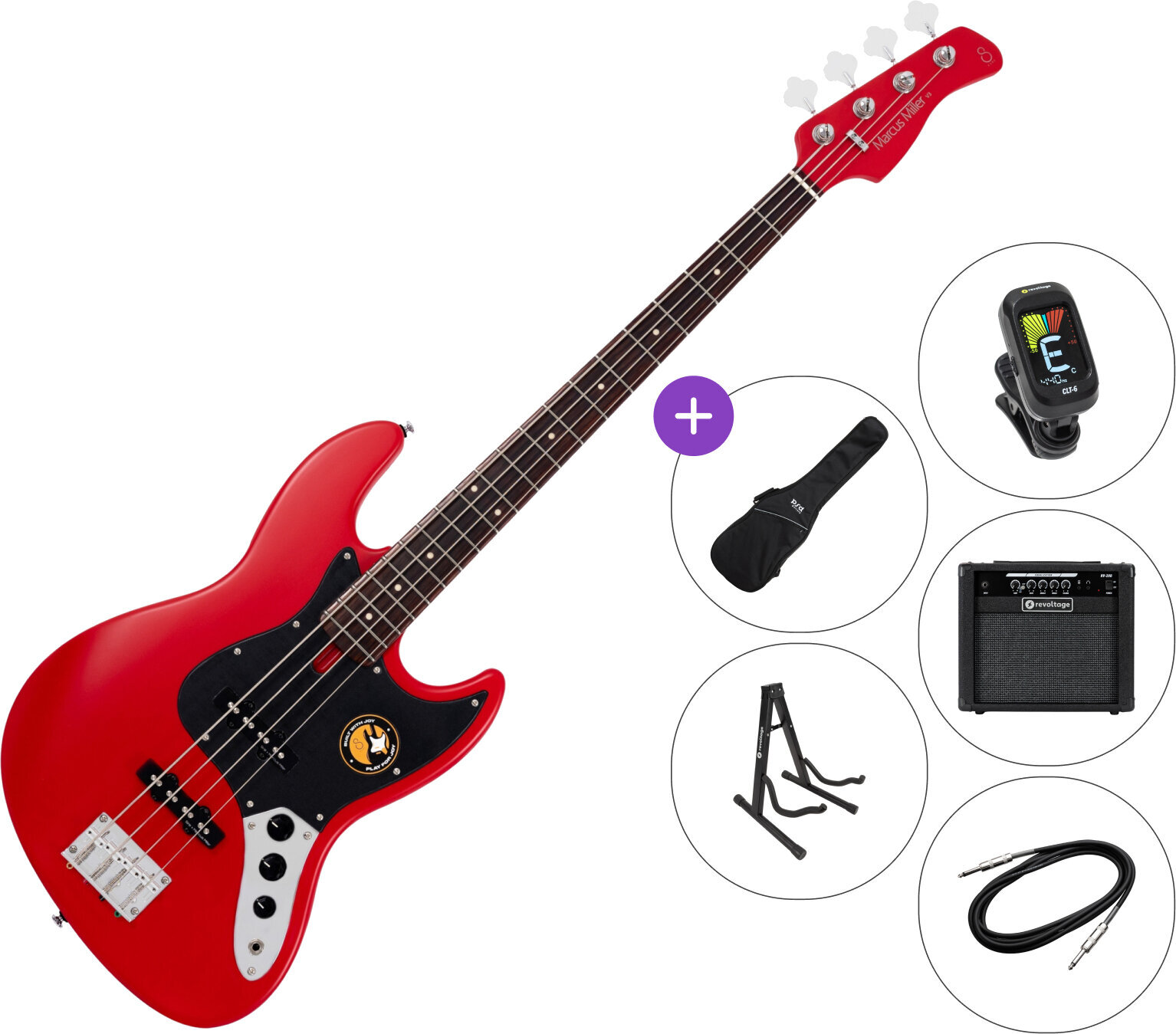 Električna bas gitara Sire Marcus Miller V3P-4 SET 2 Red Satin Električna bas gitara