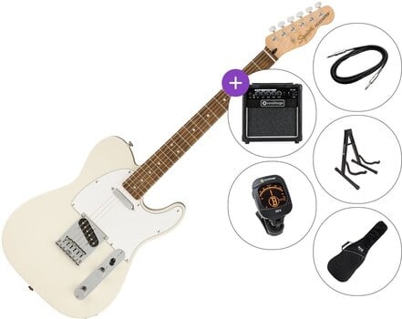 Електрическа китара Fender Squier Affinity Series Telecaster LRL WPG SET 2 Olympic White Електрическа китара - 1