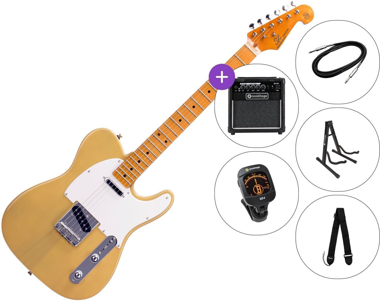 Gitara elektryczna SX STL50 SET 2 Butter Scotch Blonde Gitara elektryczna