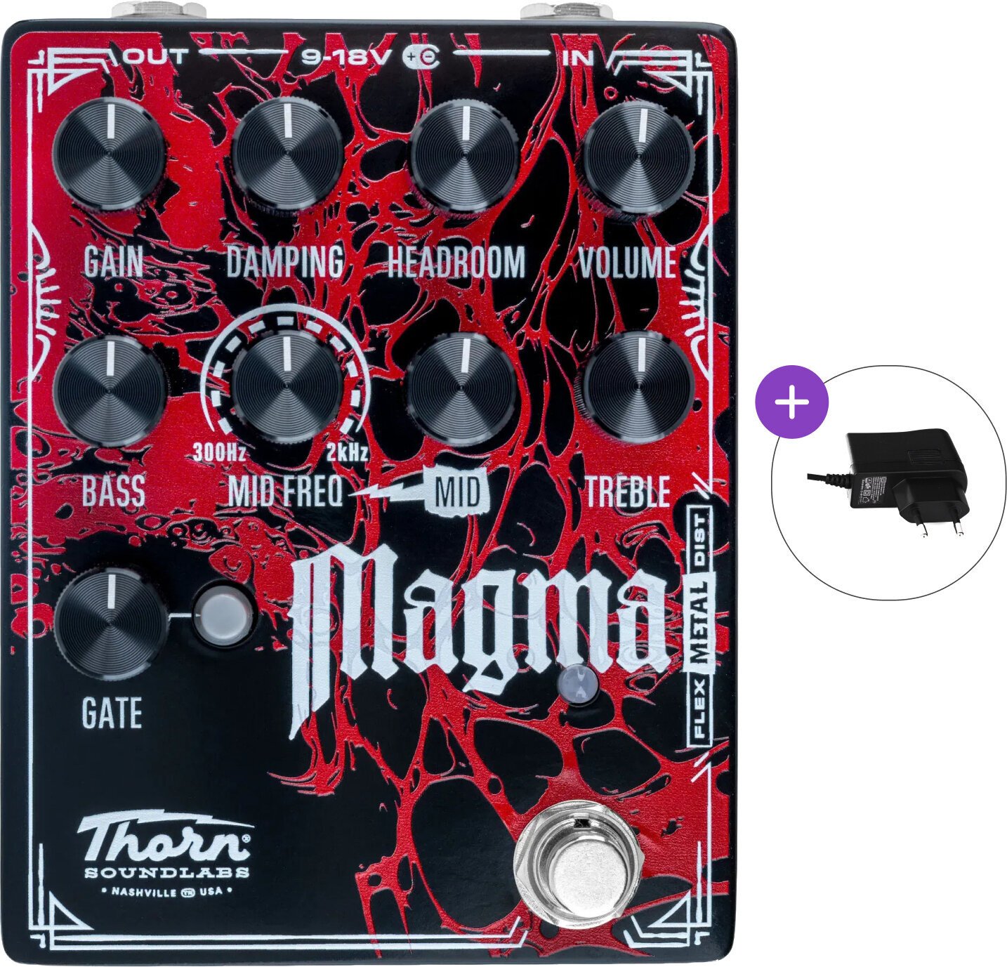 Eфект за китара Thorn Soundlabs Magma - Flex Metal Distortion SET Eфект за китара