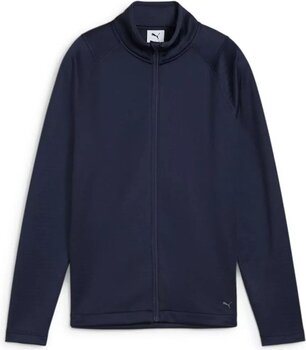 Суичър/Пуловер Puma Womens Waffle Fleece Full Zip Deep Navy M Суитшърт - 1