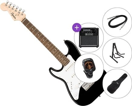 Elektrická gitara Fender Squier Mini Stratocaster IL LH SET 2 Black Elektrická gitara - 1