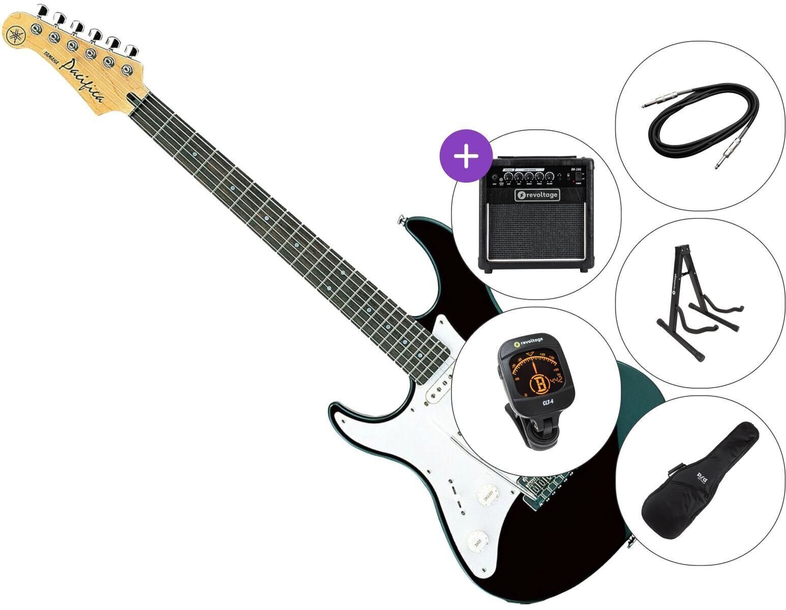 Električna gitara Yamaha Pacifica 112JL MKII SET 2 Black Električna gitara