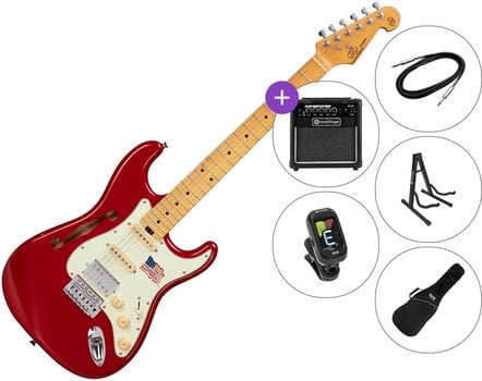Electric guitar SX SEA1PH SET 2 Rosso Corsa Red Electric guitar - 1