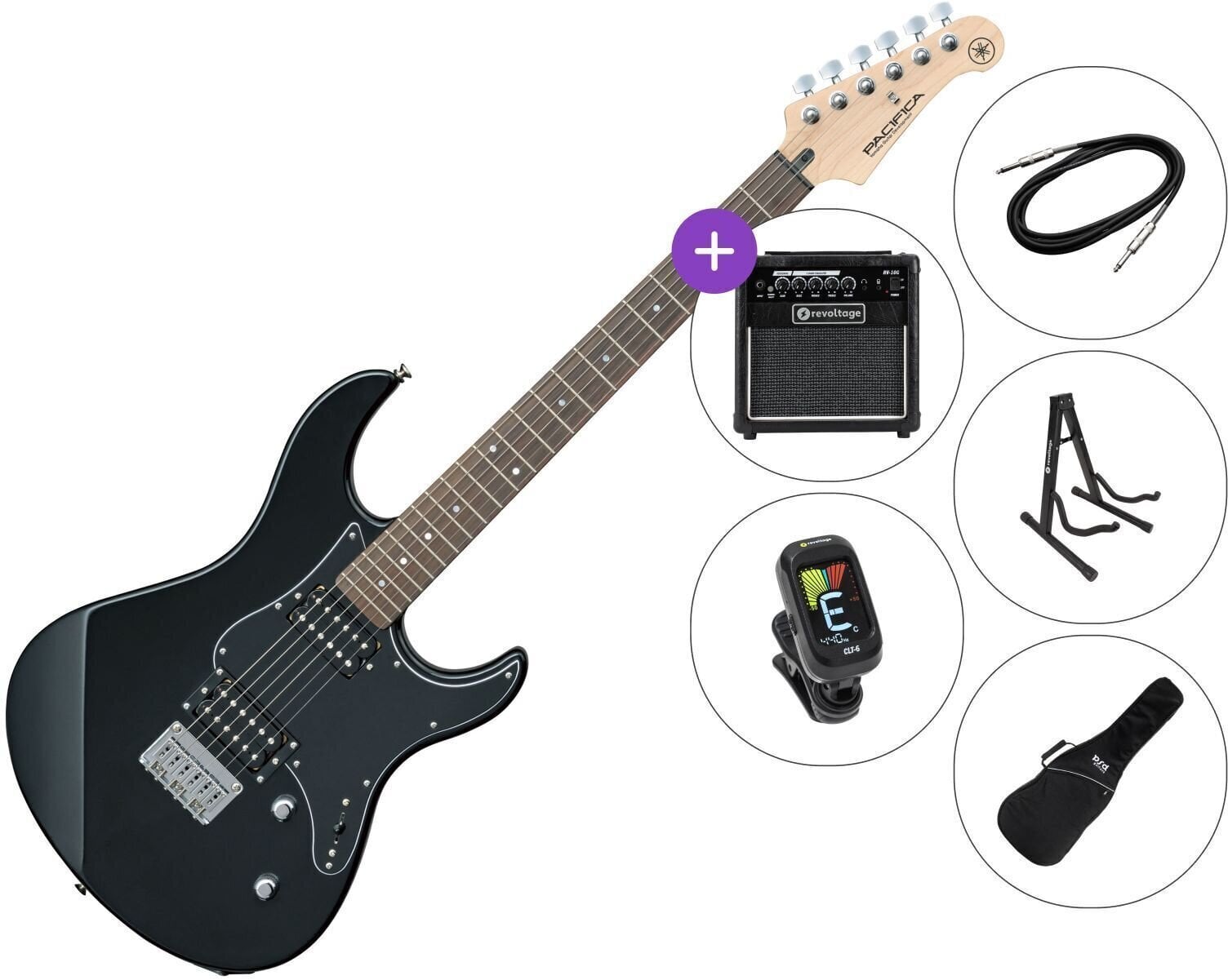 Električna kitara Yamaha Pacifica 120H SET 2 Black Električna kitara