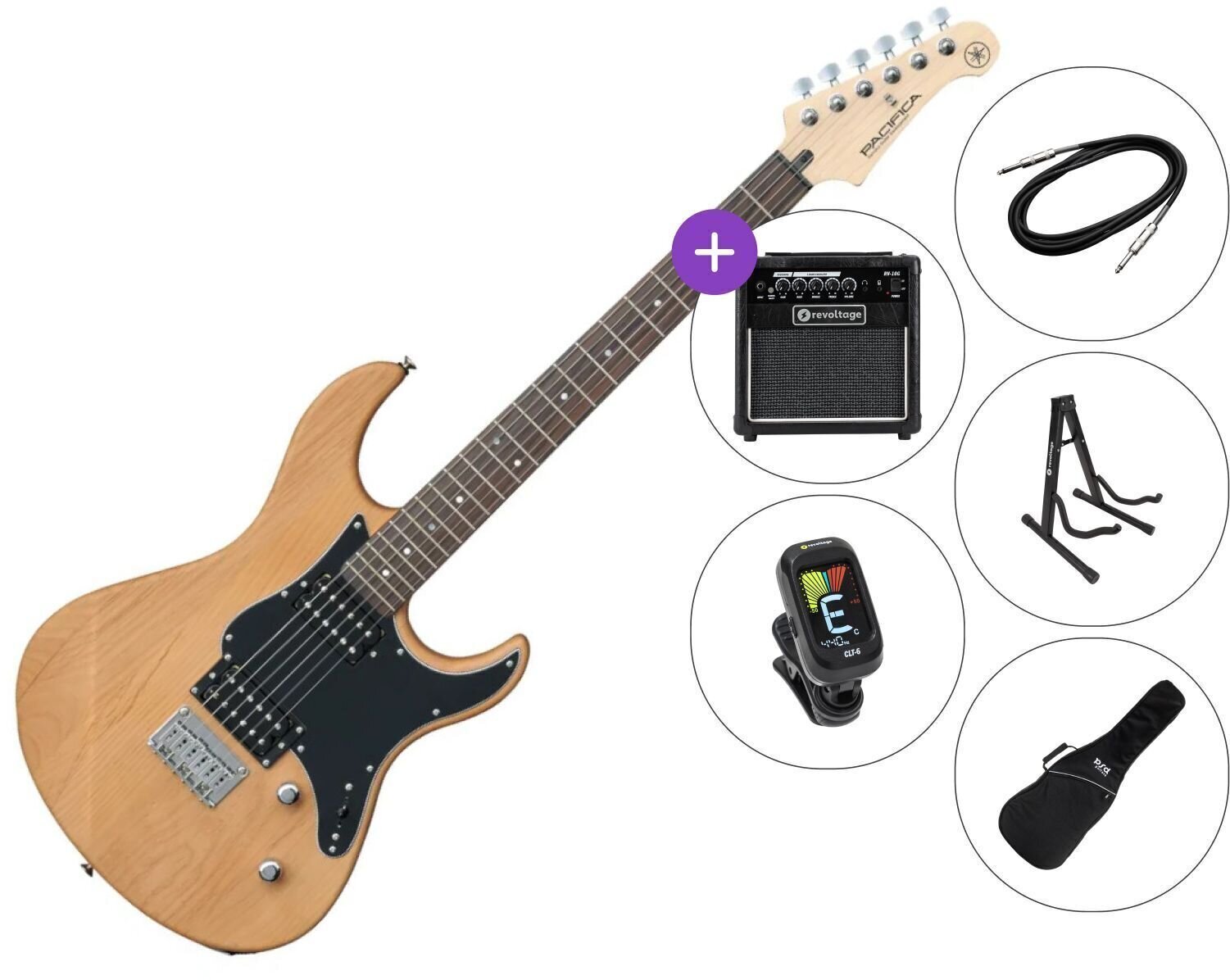 Electric guitar Yamaha Pacifica 120H SET 2 Yellow Natural Satin Electric guitar