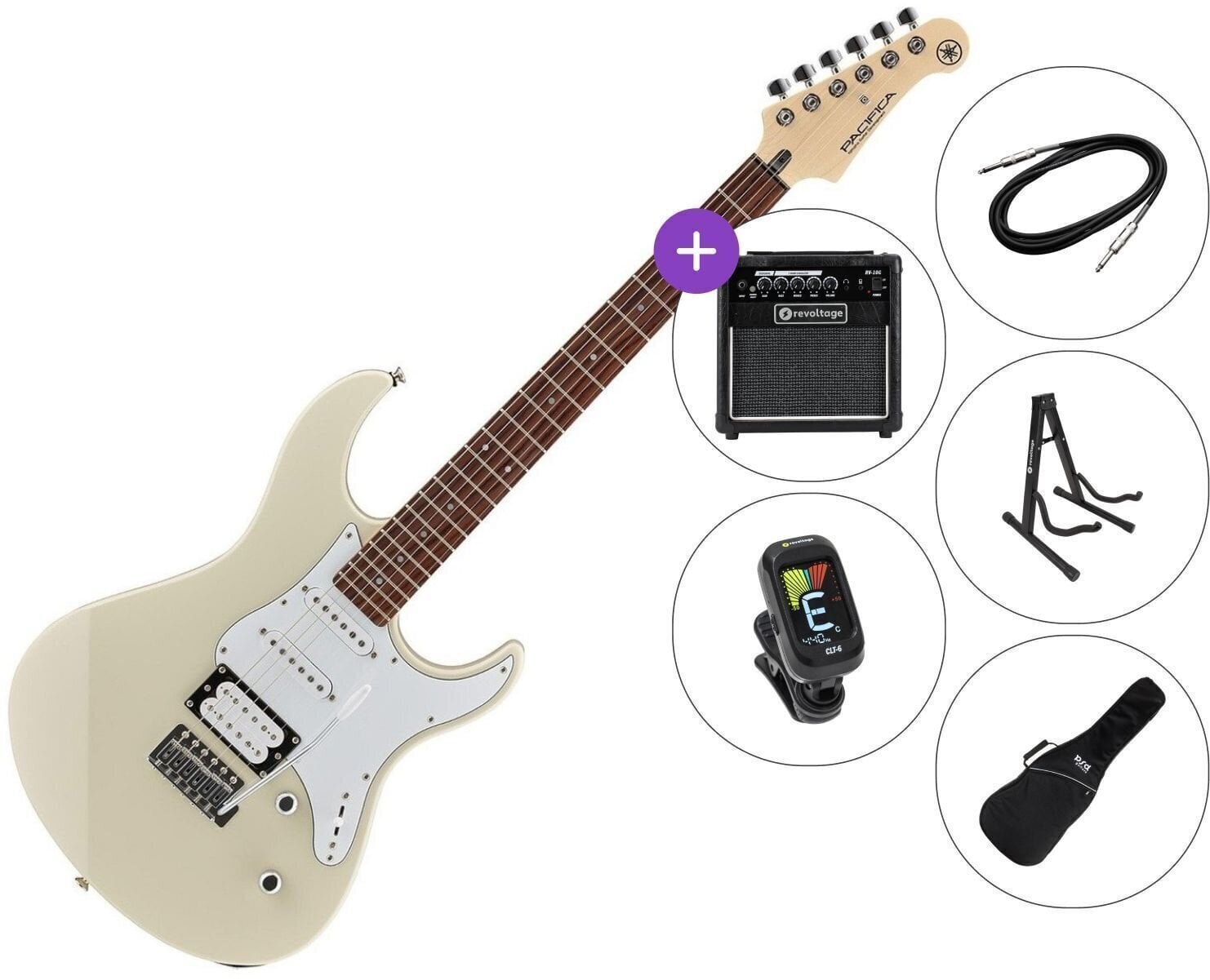 Elektrisk guitar Yamaha Pacifica 112 V SET 2 Vintage White Elektrisk guitar