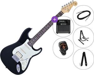 Electric guitar SX SST62+ /HSS SET 2 Black Electric guitar