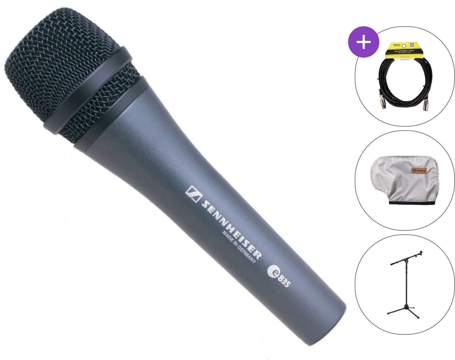 Microfone dinâmico para voz Sennheiser E835 SET Microfone dinâmico para voz
