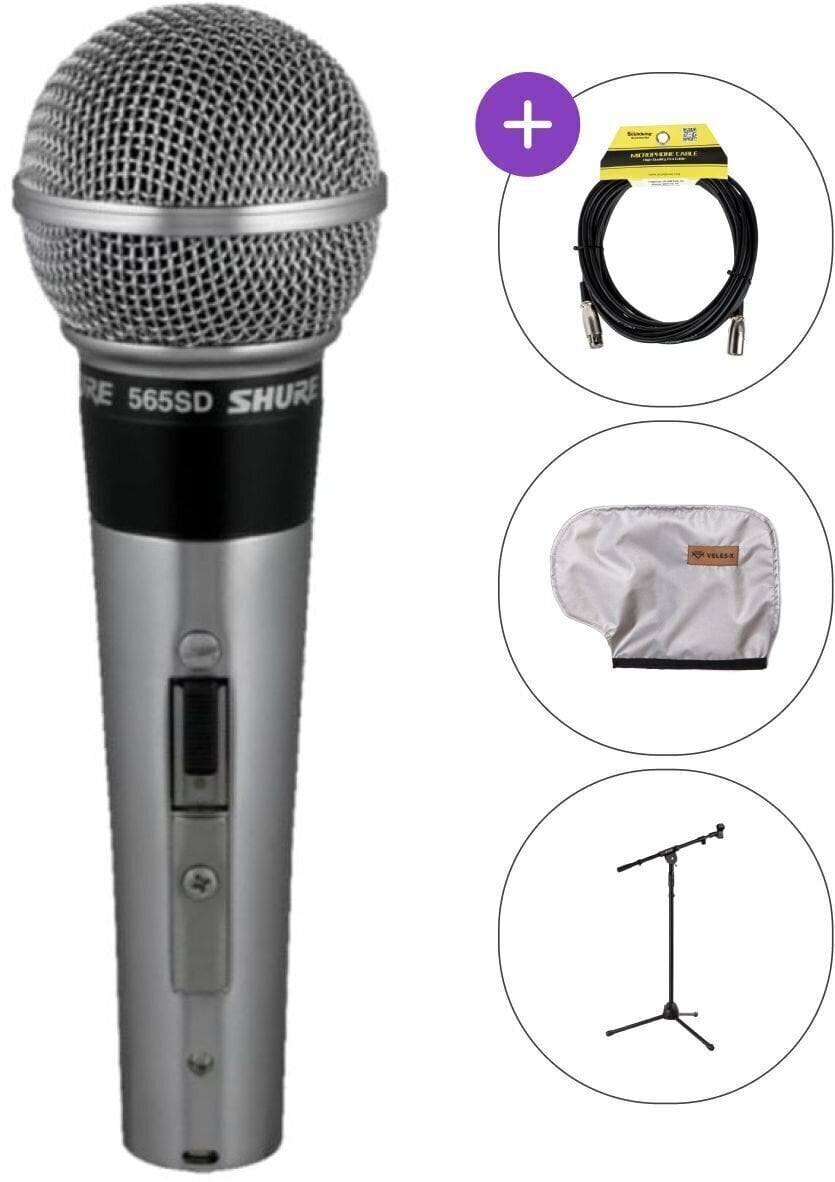 Dinamički mikrofon za vokal Shure 565SD-LC SET Dinamički mikrofon za vokal
