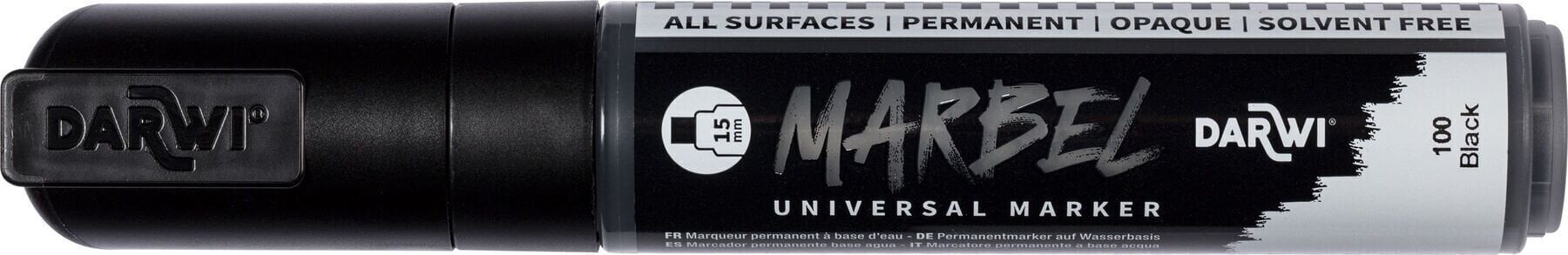 Felt-Tip Pen Darwi Marbel Marker 15 mm Black N°100 1 pc