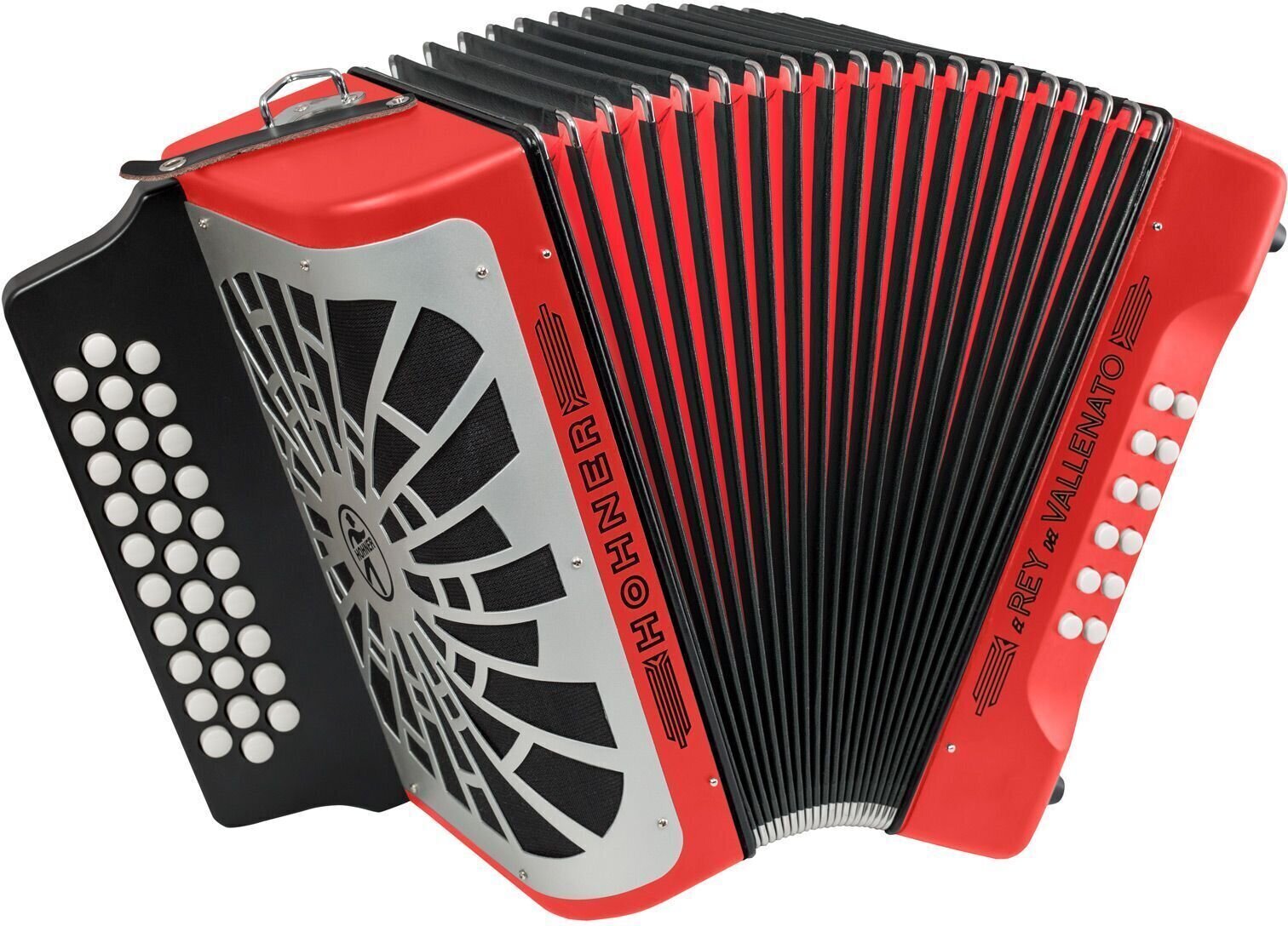 Knopfakkordeon Hohner El Rey del Vallenato BbEbAb Knopfakkordeon Red