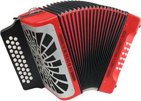 Knopfakkordeon Hohner El Rey del Vallenato BbEbAb Knopfakkordeon Red - 1
