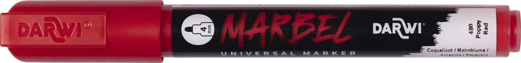 флумастери
 Darwi Marbel Химикал маркер 4 mm Poppy Red N°480 1 бр.