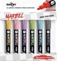 Felt-Tip Pen Darwi Marbel Set of markers 4 mm Pastel 6 pcs