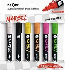 Felt-Tip Pen Darwi Marbel Set of markers 4 mm Fluorescent 6 pcs