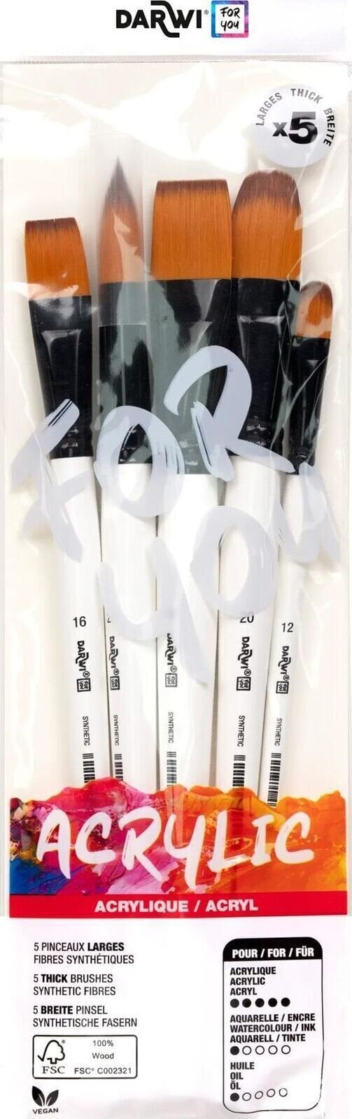 Malířský štětec Darwi DFY Sada štětců 5 ks